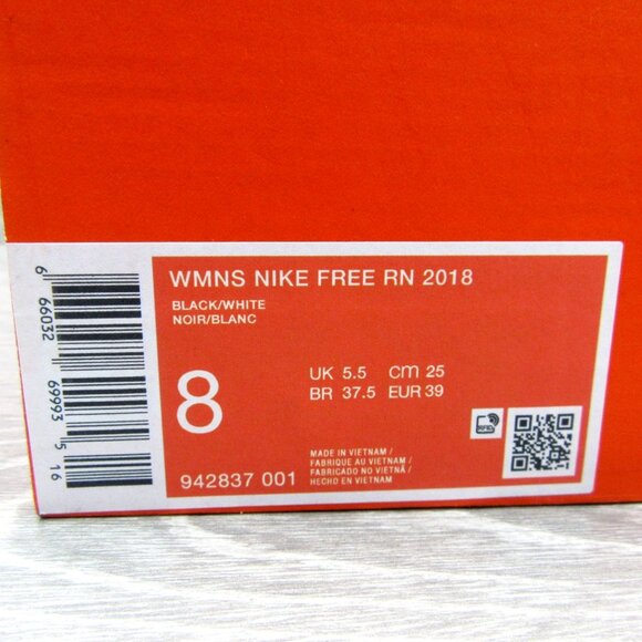 Nike Free RN 2018 Women's Running Shoes Size 8 Black NEW - Picture 14 of 14